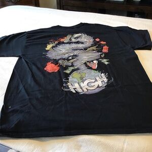 HIGH Co Tornado Mens Graphic Tee, 100% Cotton, Casual Summer Wear NWOT Black L